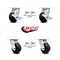 Service Caster 4 Inch Rubber on Steel Caster Set with Roller Bearings 4 Swivel Lock 2 Brake SCC SCC-30CS420-RSR-TLB-BSL-2-BSL-2 - alternate 5